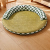 Round Woven Pet Bed with Removable Washable Mat