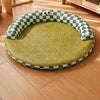 Round Woven Pet Bed with Removable Washable Mat
