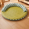 Round Woven Pet Bed with Removable Washable Mat
