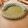 Round Woven Pet Bed with Removable Washable Mat