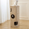 Multi-Tier Felt Cat Tower with Enclosed Hideaway and Scratcher