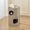 Multi-Tier Felt Cat Tower with Enclosed Hideaway and Scratcher