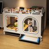 Indoor Dog Crate with Separate Toilet Tray