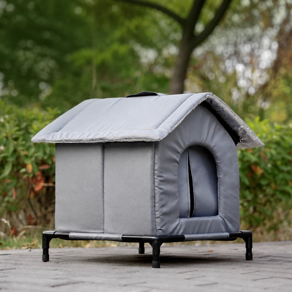 Enclosed Outdoor Pet Shelter for Cats and Dogs