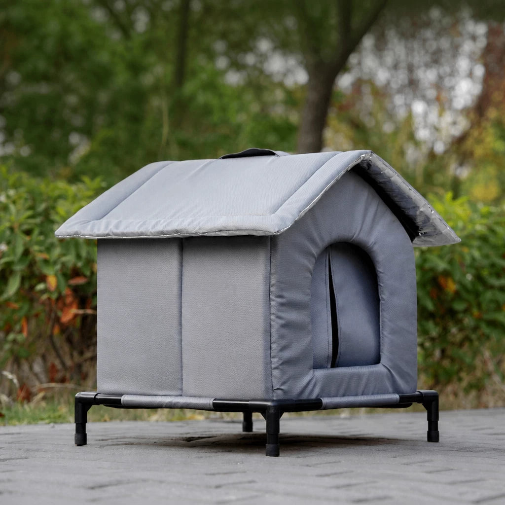 Enclosed Outdoor Pet Shelter for Cats and Dogs