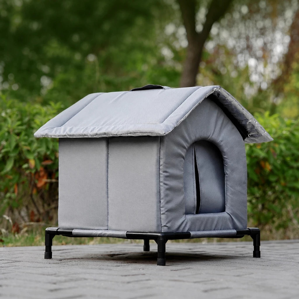 Enclosed Outdoor Pet Shelter for Cats and Dogs