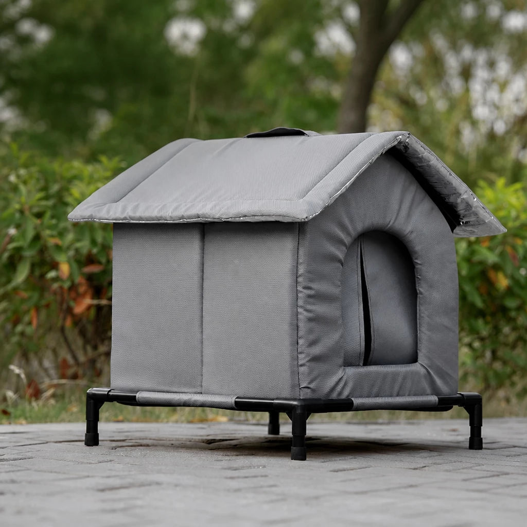 Enclosed Outdoor Pet Shelter for Cats and Dogs