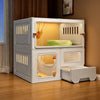 Indoor Cat Enclosure with Integrated Litter Box