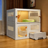 Indoor Cat Enclosure with Integrated Litter Box