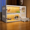 Indoor Cat Enclosure with Integrated Litter Box
