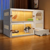Indoor Cat Enclosure with Integrated Litter Box