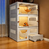 Indoor Cat Enclosure with Integrated Litter Box