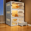 Indoor Cat Enclosure with Integrated Litter Box