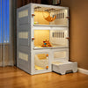 Indoor Cat Enclosure with Integrated Litter Box