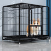 Indoor Iron Dog Crate with Tray and Locking Casters