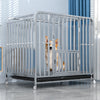 Indoor Iron Dog Crate with Tray and Locking Casters