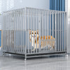 Indoor Iron Dog Crate with Tray and Locking Casters