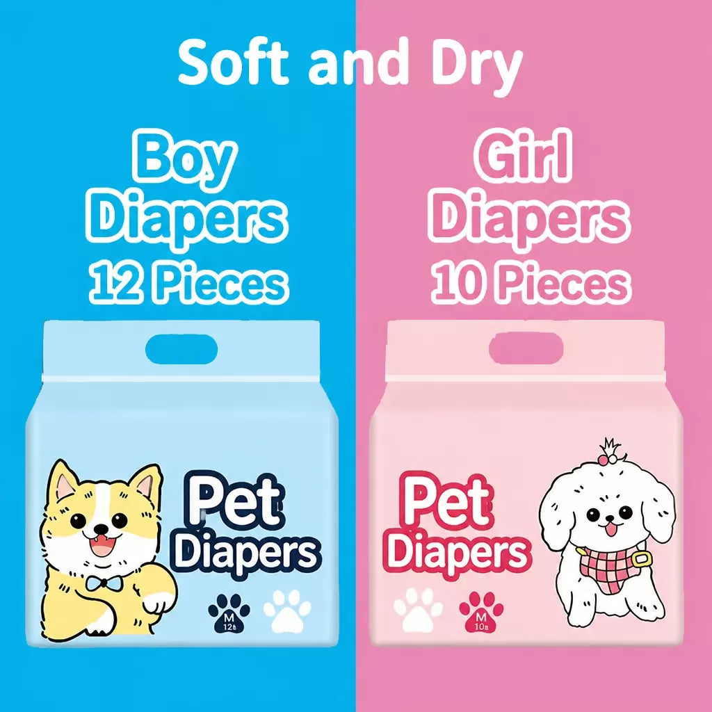 Disposable Dog Diapers for Male and Female Dogs