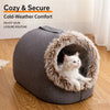 Enclosed Plush Pet Bed for Cats and Small Dogs
