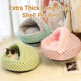 Semi-Enclosed Round Pet Bed for Cats and Dogs