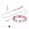 Rhinestone Faux Leather Pet Collar for Small Dogs & Cats