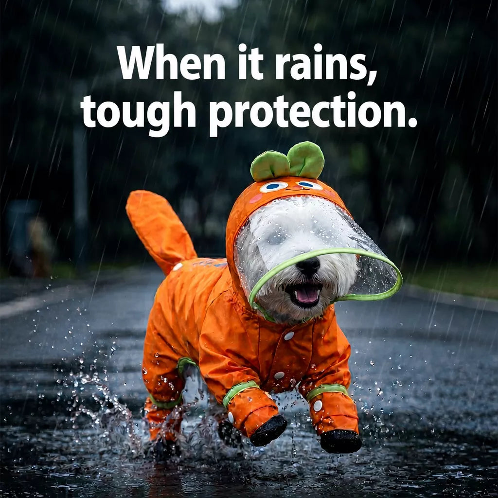 Four-Leg Raincoat for Small Dogs