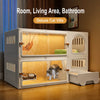 Indoor Cat Enclosure with Integrated Litter Box