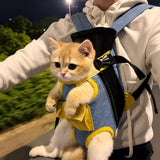Breathable Pet Backpack Carrier for Cats and Small Dogs