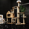 Solid Wood Cat Tree with Bed and Scratching Posts