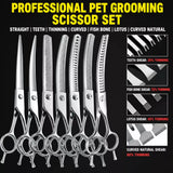 Pet Grooming Scissors Set for Trimming and Thinning