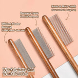 Wooden Cat Grooming Comb for Detangling and Loose Hair