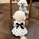 Cotton Bow Dress for Small Dogs and Cats