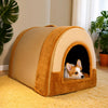 Enclosed Polyester Pet Bed House for Dogs and Cats