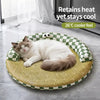 Round Woven Pet Bed with Removable Washable Mat