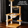 Solid Wood Cat Tree with Scratching Post, Cat House & Platforms