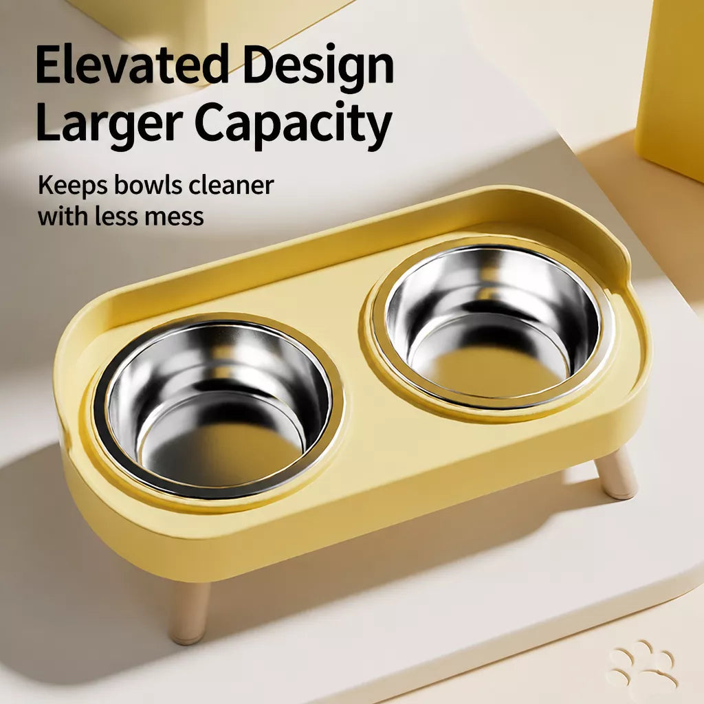 Stainless Steel Dog Bowl with Plastic Stand for Small Dogs