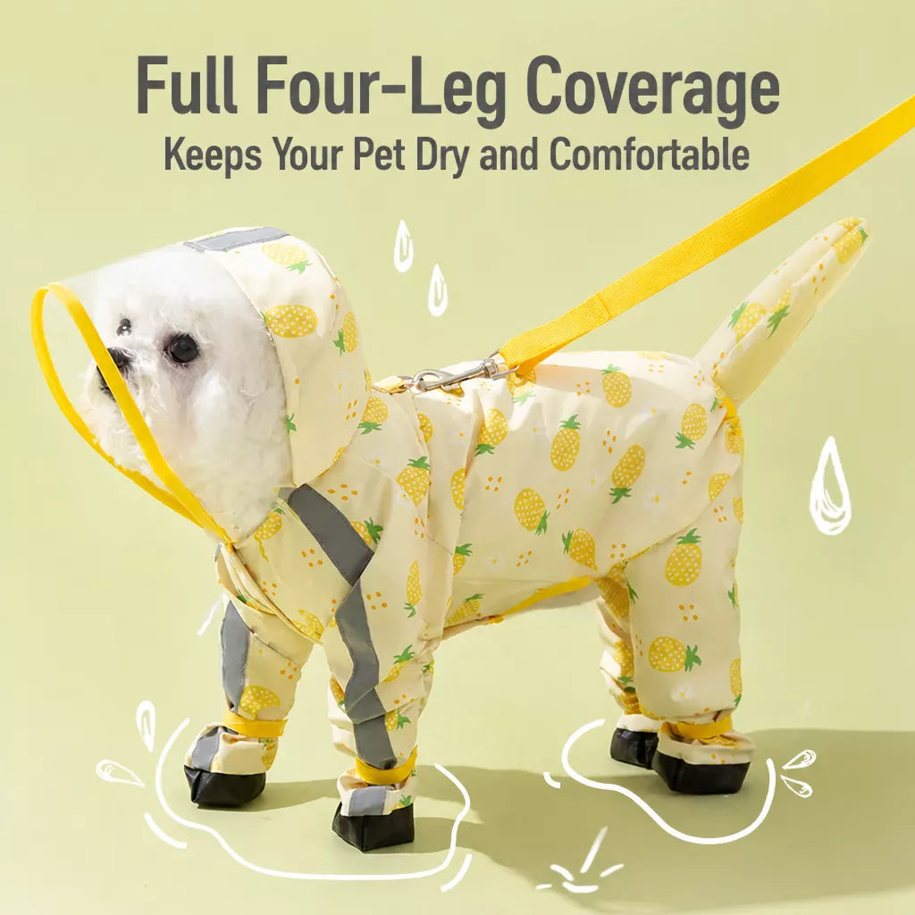 Full-Coverage Waterproof Four-Leg Raincoat for Small Dogs