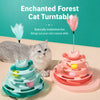 Cat Spinning Wheel Toy with Feather Wand and Play Balls