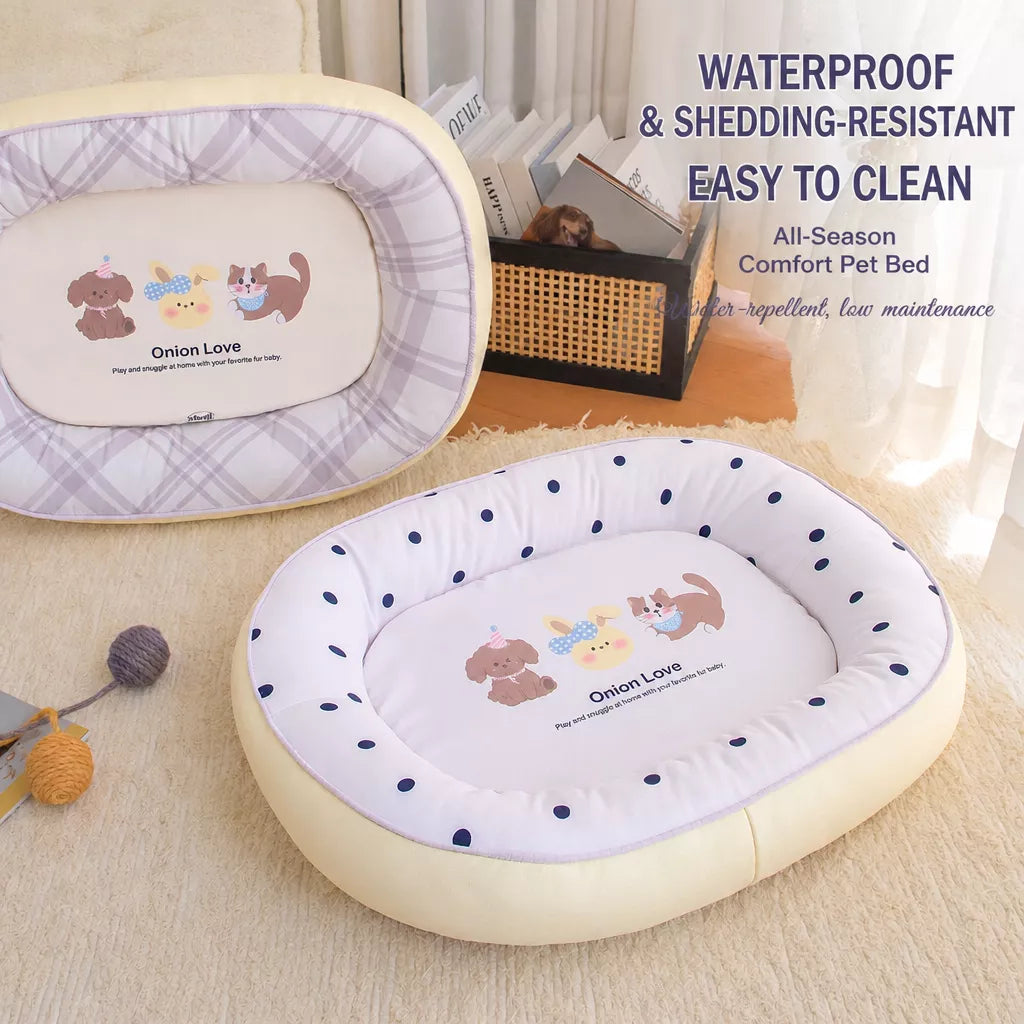 All-Season Washable Pet Bed for Small Dogs & Cats