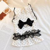 Polka Dot Flutter-Sleeve Pet Dress for Cats & Small Dogs