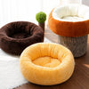 Round Faux Plush Pet Bed for Cats and Dogs Up to 38 lb
