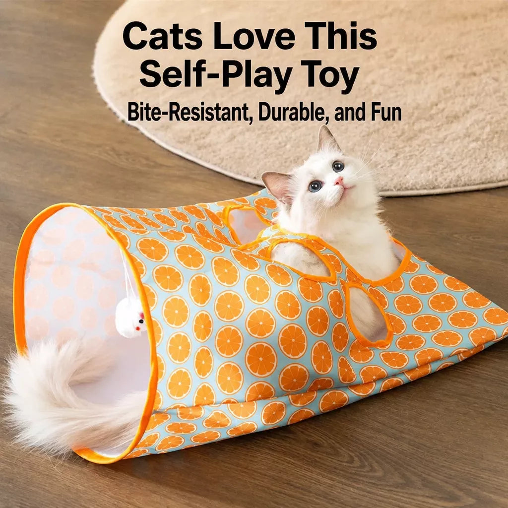 Foldable Oxford Cloth Cat Tunnel Toy with Crinkle Sound