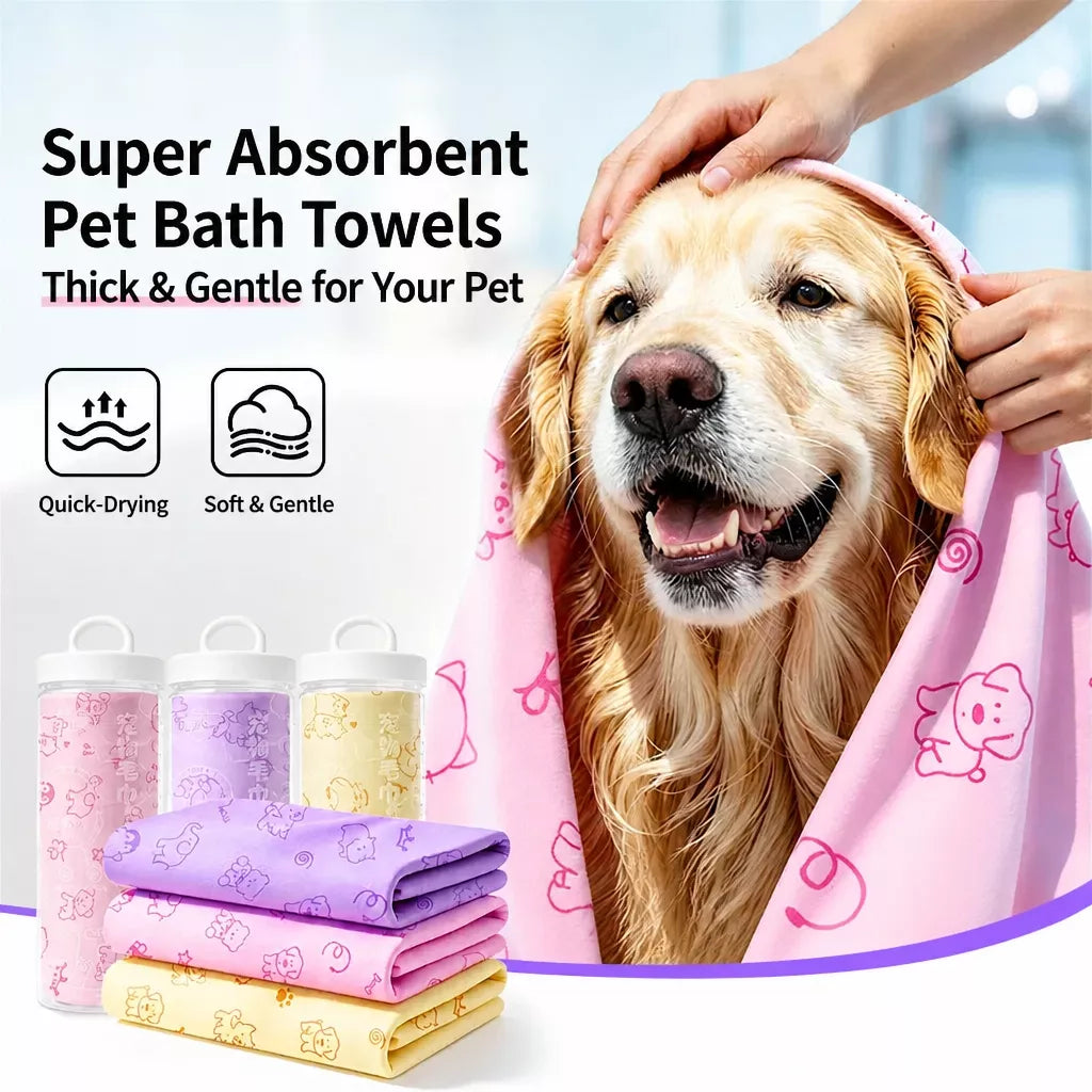 PVA Pet Bath Towel for Dogs and Cats
