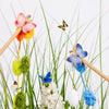 Wooden Cat Teaser Wand Toy with Bell and Colorful Attachments
