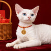 Red Chinese New Year Pet Collar with Lucky Charm