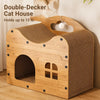 Corrugated Cardboard Cat Scratcher House with Hideaway