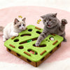 Plush Square Cat Toy with Three Bells
