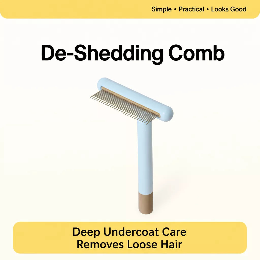 Long- and Short-Tooth Pet Rake Comb for Dogs and Cats