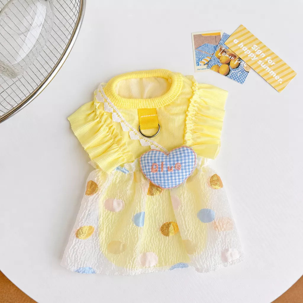 Lightweight Heart Detail Bubble Dress for Dogs and Cats