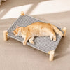 Cot-Style Cat Bed with Washable Scratching Mat